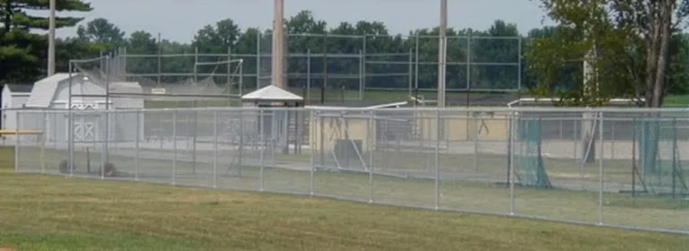 Image of chain link fence at a baseball field